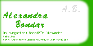 alexandra bondar business card